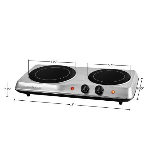 Electric Cooktop Burner Infrared Ceramic Glass Hot Plate 2 Two Cooking Stove NEW - Fresh Stock Dated February 2026