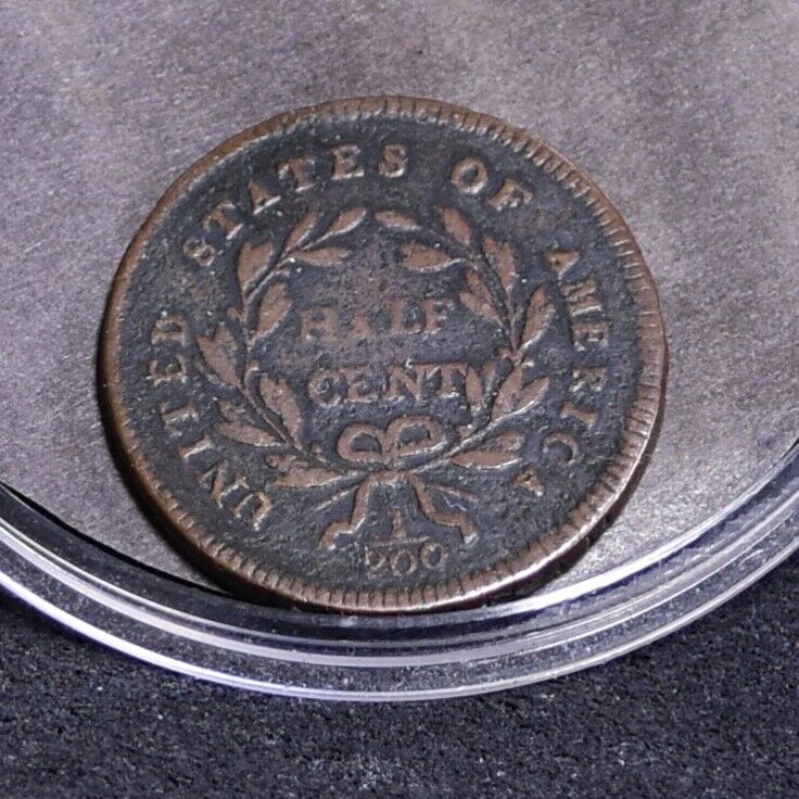 1795 Half Cent - Lettered Edge with Pole - VG (#35659) - Fresh Stock Dated December 2025