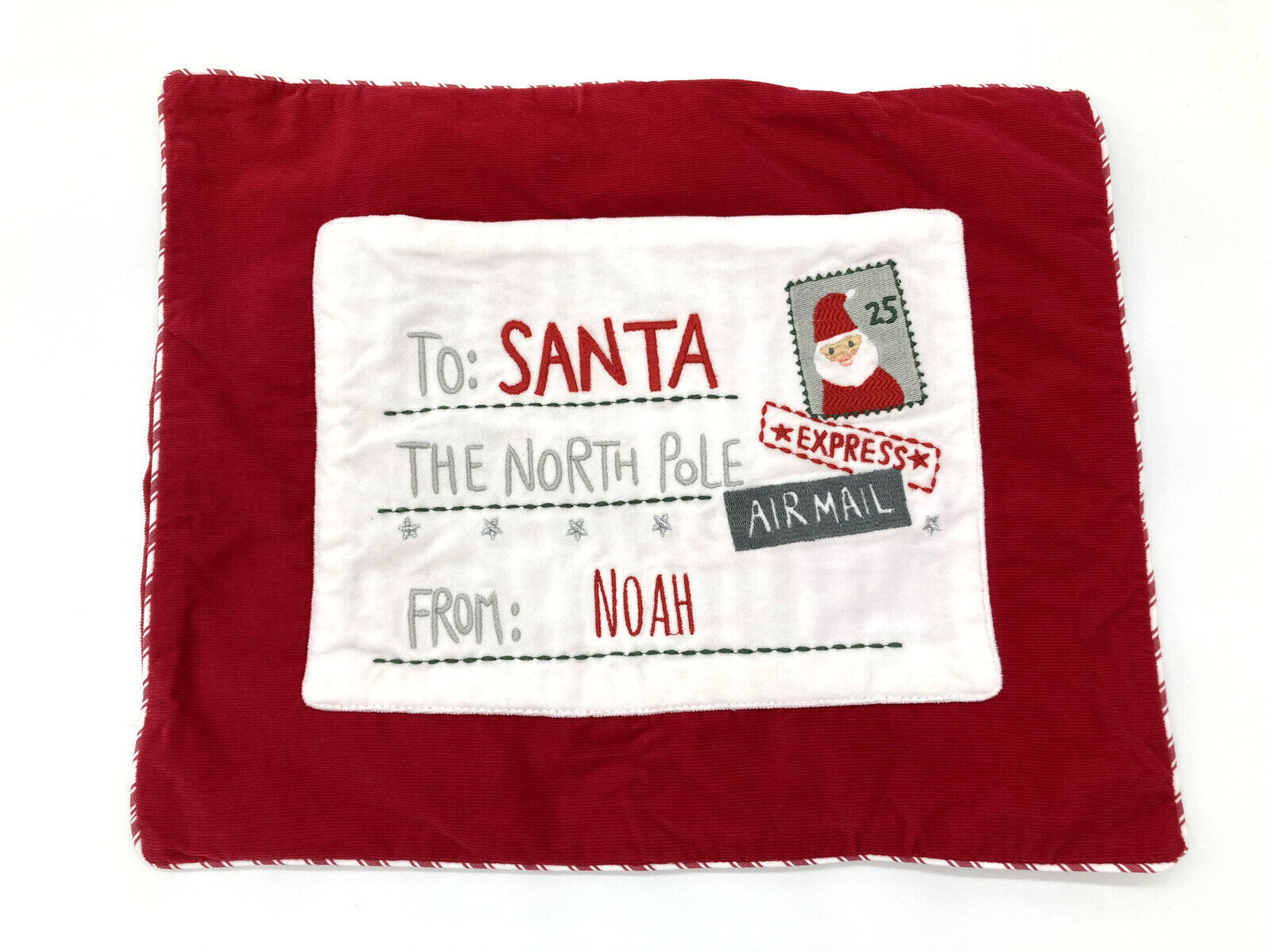 Pottery Barn Kids Letter to Santa Sham NOAH mono 2021 - Fresh Stock Dated February 2026