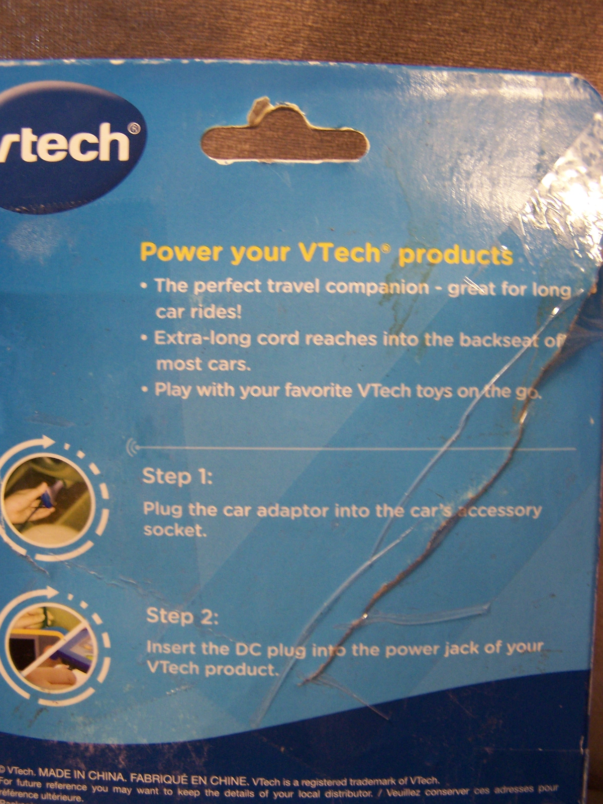 Vtech Power on the Go Car Adapter for all Vtech Products - Used - Fresh Stock Dated February 2026