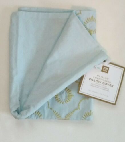 1 NEW Pottery Barn Teen Dorm Metallic Embroidered Pillow Cover 12x16