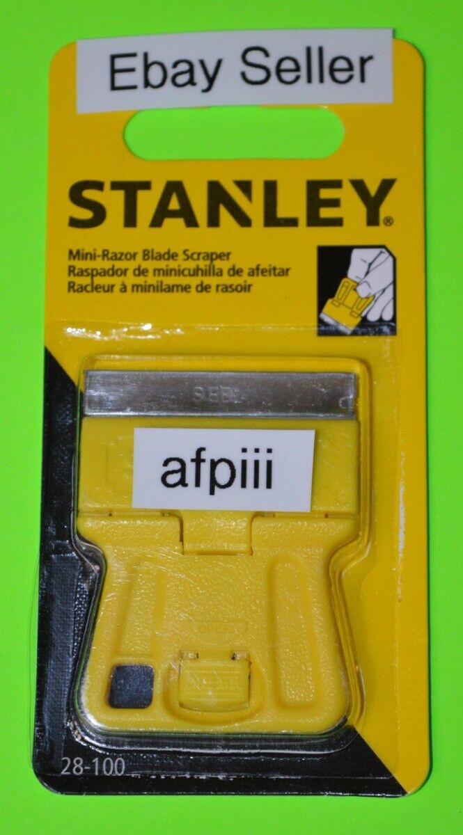 STANLEY MINI RAZOR BLADE SCRAPER 28-100 Glass Window Painters Automotive 4 PK - Fresh Stock Dated February 2026