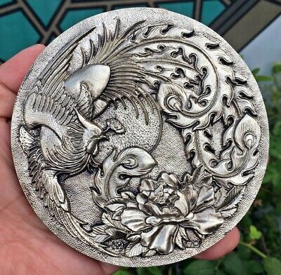 2017 China 118mm Paktong Medal - Lunar New Year of Rooster - Phoenix and Peony - Fresh Stock Dated February 2026