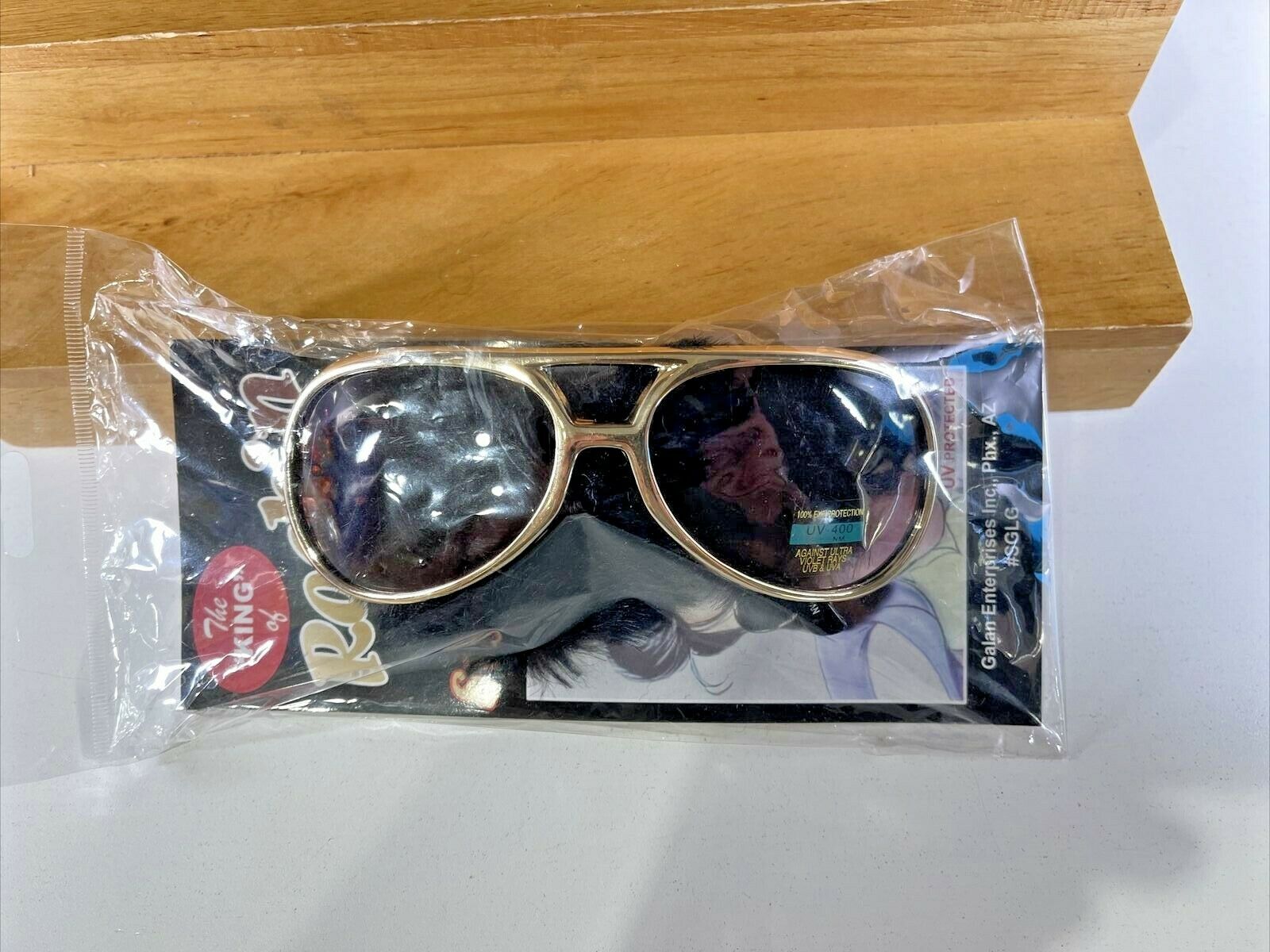 Gold Elvis Costume Sunglasses Side Burns Adult Size Presley king of rock n roll - Fresh Stock Dated February 2026