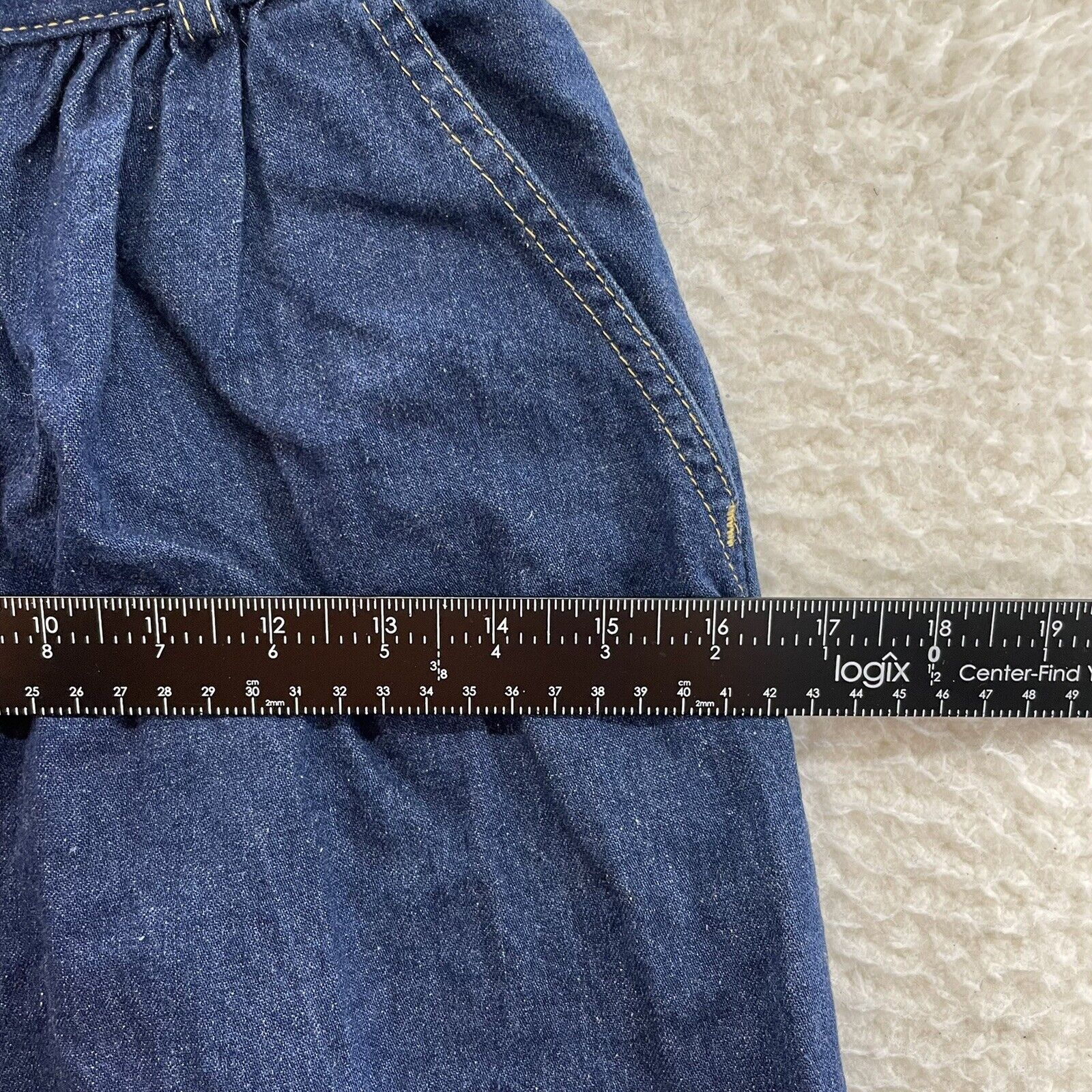 90s Vintage LL Bean Dark Wash Denim Midi Skirt Womens 00 0 23 24 XXS XS - Fresh Stock Dated March 2026