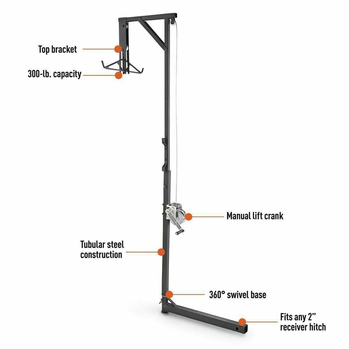WINCH BIG GAME TRUCK HITCH Deer Hoist Skinning Hanger Gambrel Hunting System ATV - Fresh Stock Dated February 2026