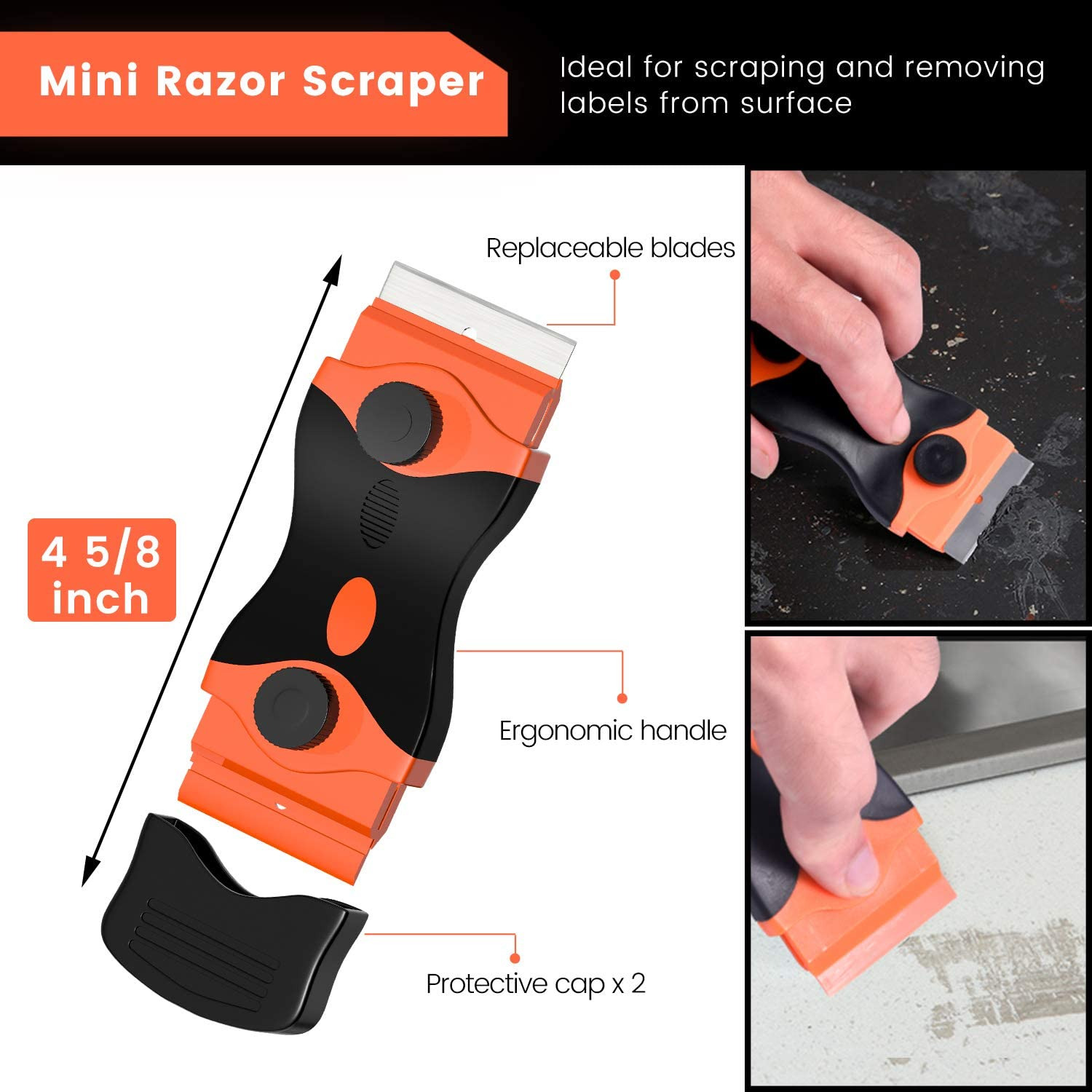 Razor Blade Scraper, 2 PCS Razor Scraper Tool for Removing Label, Registration S - Fresh Stock Dated February 2026