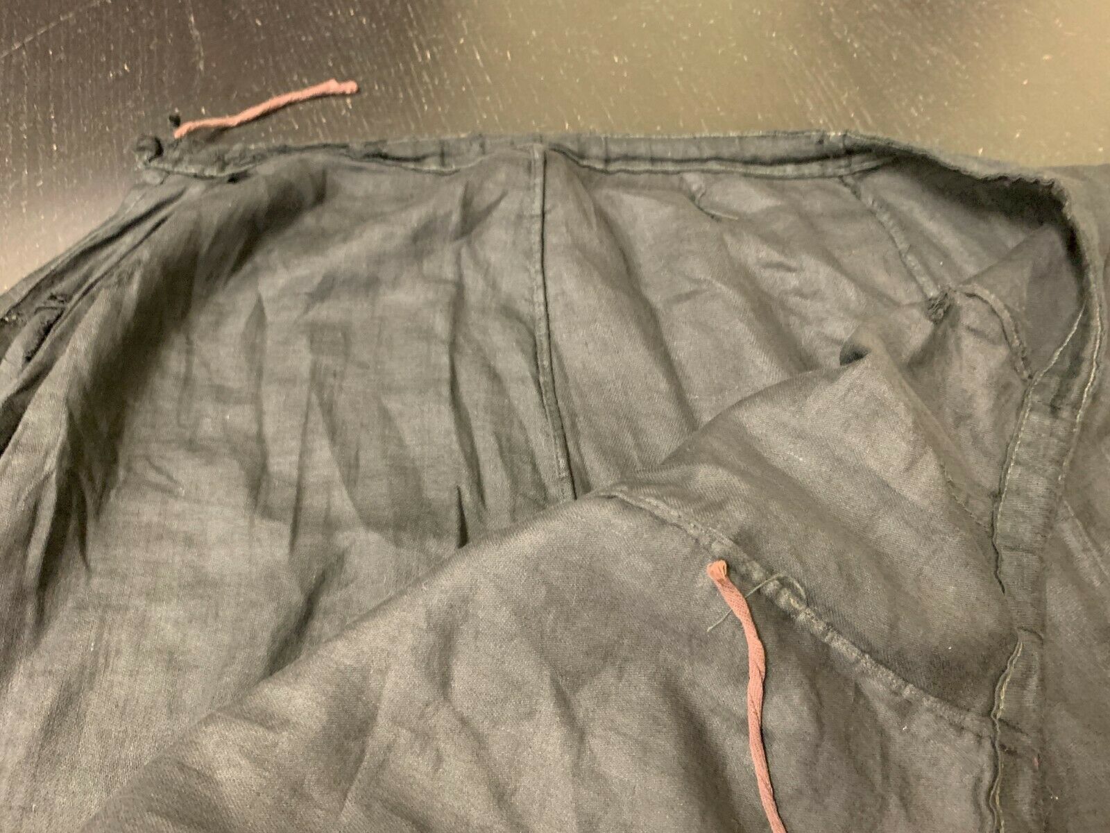 Original Black Polished Cotton Edwardian drawstring Petticoat in great shape! - Fresh Stock Dated February 2026