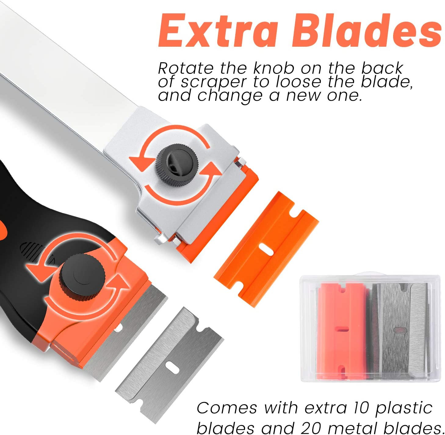 Razor Blade Scraper, 2 PCS Razor Scraper Tool for Removing Label, Registration S - Fresh Stock Dated February 2026