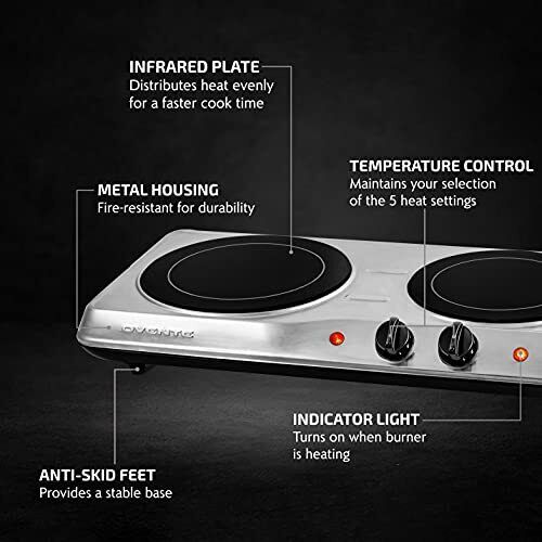Electric Cooktop Burner Infrared Ceramic Glass Hot Plate 2 Two Cooking Stove NEW - Fresh Stock Dated February 2026