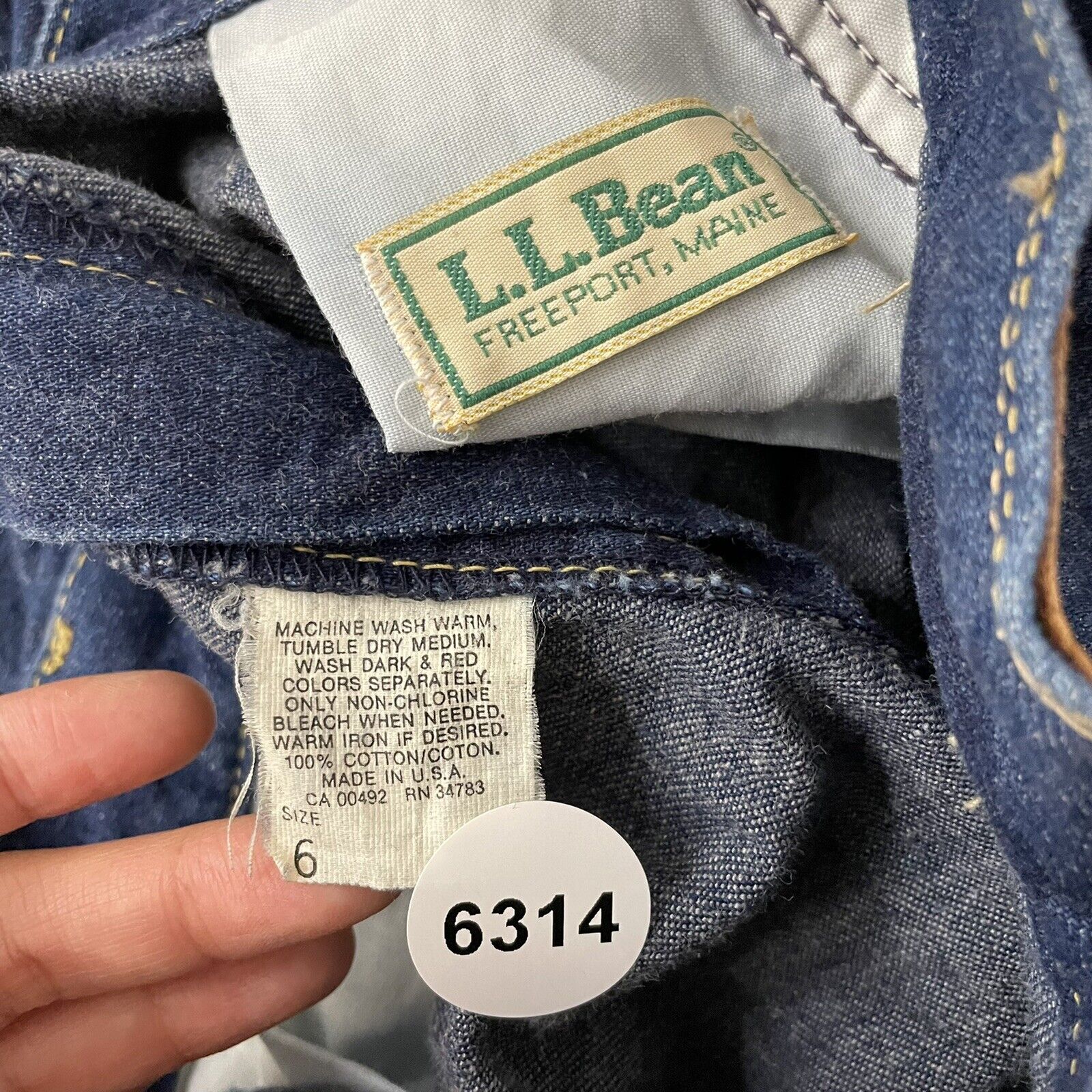 90s Vintage LL Bean Dark Wash Denim Midi Skirt Womens 00 0 23 24 XXS XS - Fresh Stock Dated March 2026