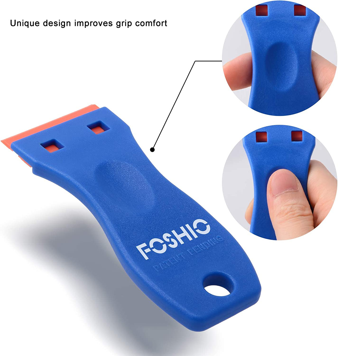 FOSHIO Plastic Razor Scraper Include 2PCS Scraper Tool, 100PCS Gasket Remover - Fresh Stock Dated February 2026