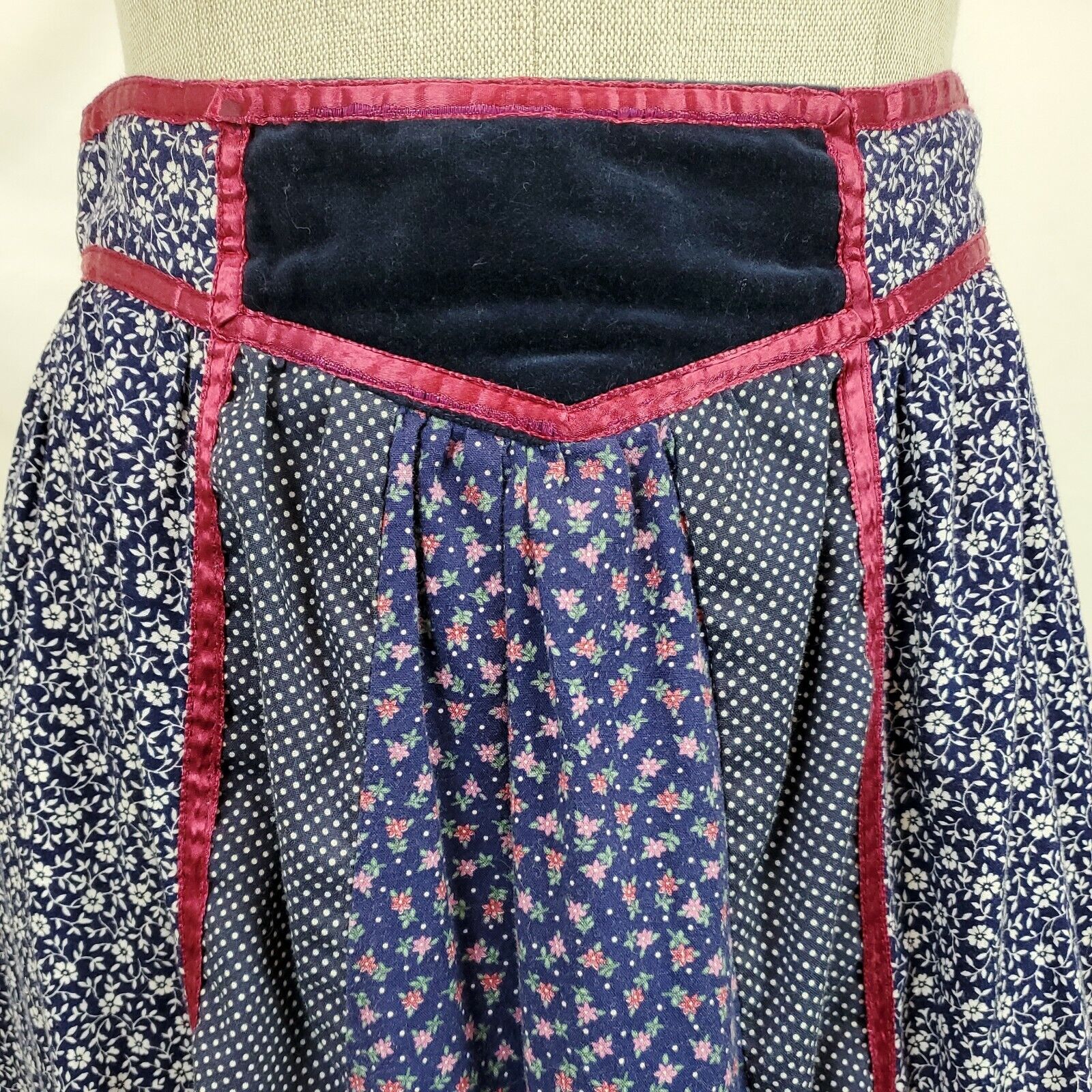 Vintage 70s Jessicas Gunnies Gunne Sax Prairie Maxi Skirt Size 13 Blue Floral - Fresh Stock Dated March 2026