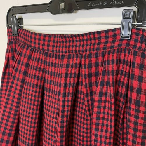 Vintage Liz Claiborne Midi Skirt Womens Sz 4 Plaid Red Black Buffalo Check - Fresh Stock Dated February 2026