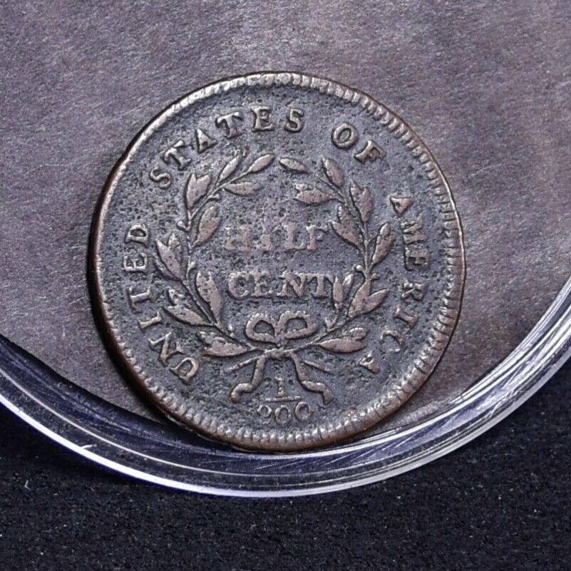 1795 Half Cent - Lettered Edge with Pole - VG (#35659) - Fresh Stock Dated December 2025