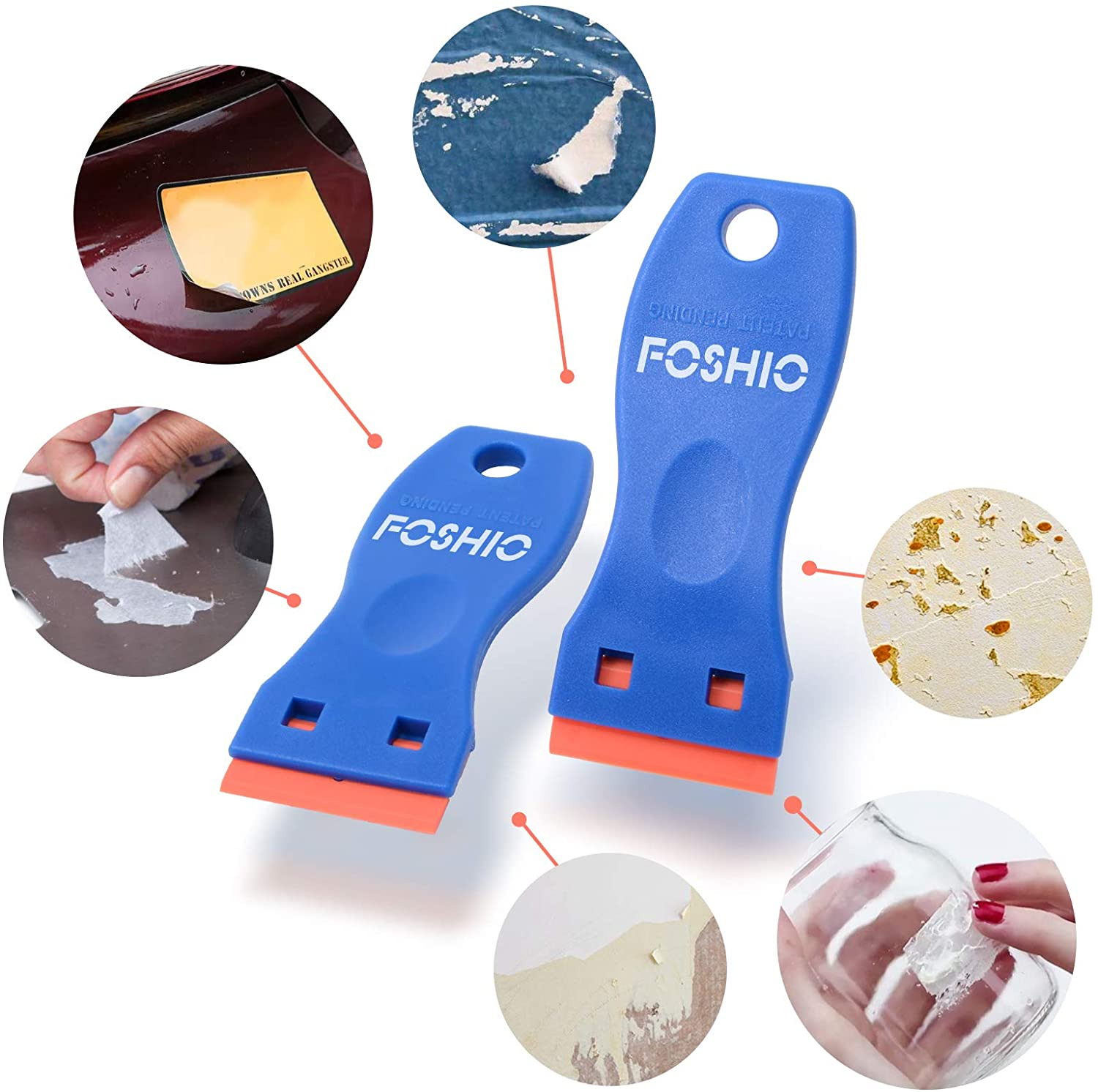 FOSHIO Plastic Razor Scraper Include 2PCS Scraper Tool, 100PCS Gasket Remover - Fresh Stock Dated February 2026