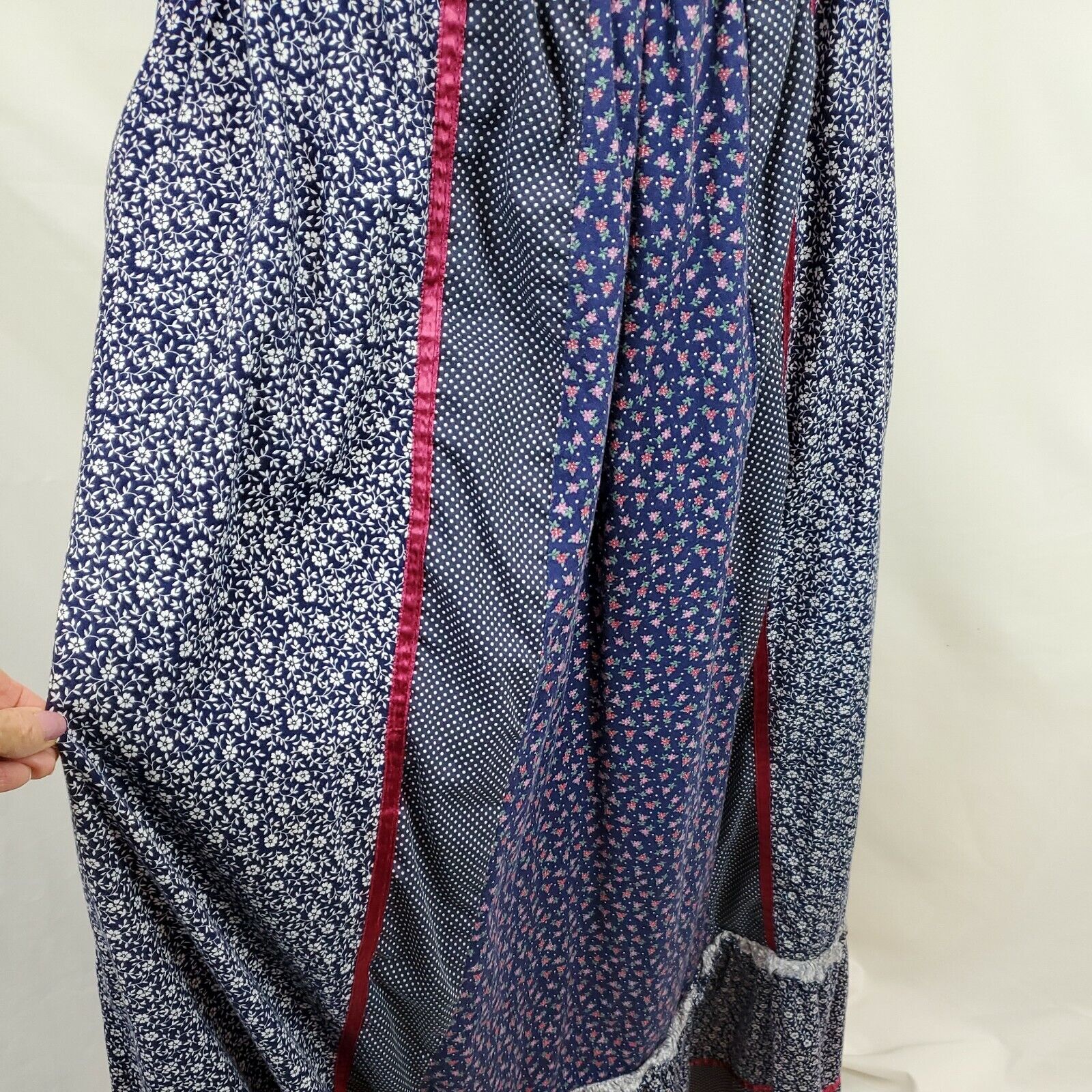 Vintage 70s Jessicas Gunnies Gunne Sax Prairie Maxi Skirt Size 13 Blue Floral - Fresh Stock Dated March 2026