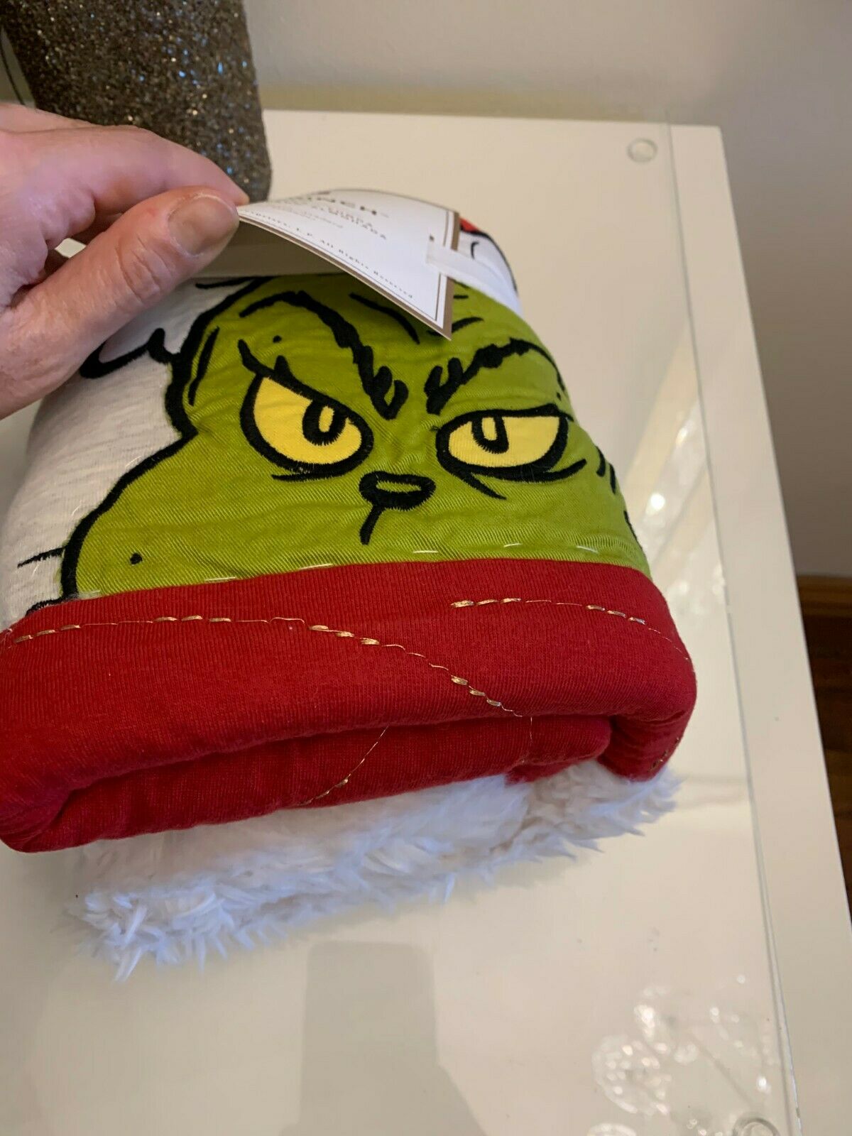 Pottery Barn Grinch Christmas pillow cover Sham gingham Dr Seuss Holiday Gift - Fresh Stock Dated December 2025