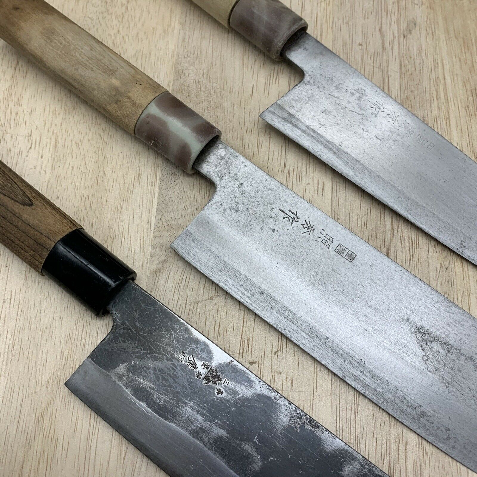 Damaged Lot of three Japanese Chef's Kitchen Knives  From Japan ST498 - Fresh Stock Dated December 2025