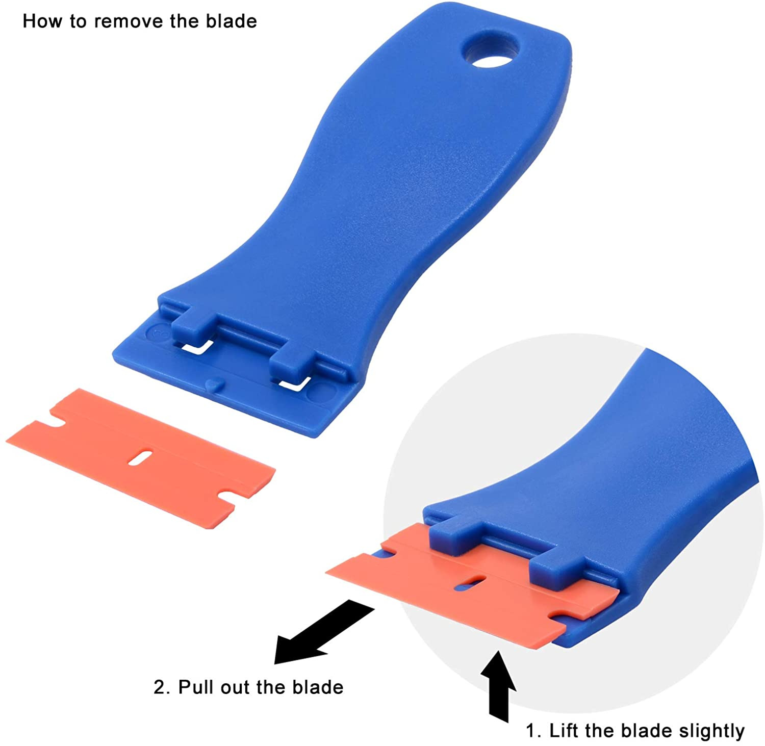 FOSHIO Plastic Razor Scraper Include 2PCS Scraper Tool, 100PCS Gasket Remover - Fresh Stock Dated February 2026