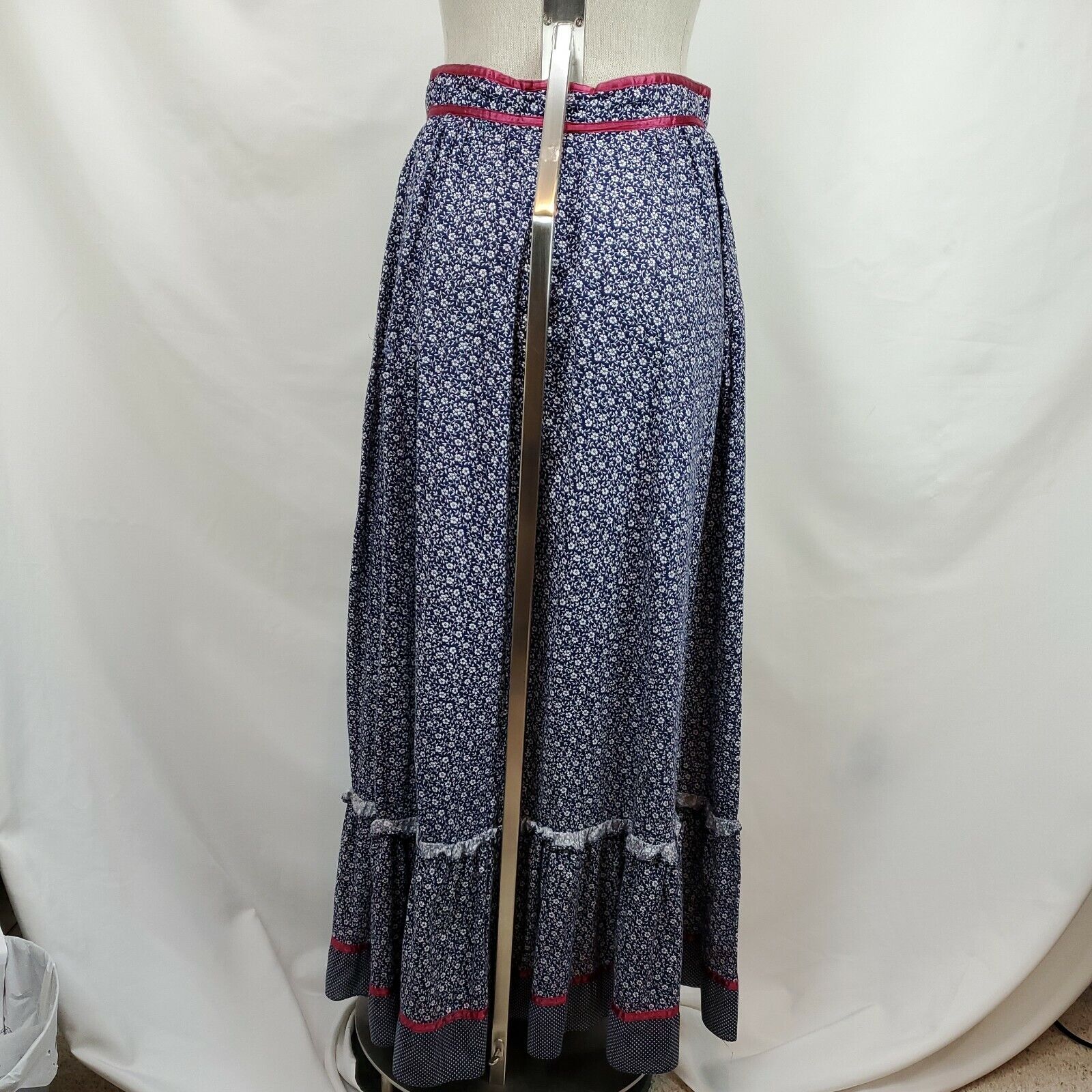 Vintage 70s Jessicas Gunnies Gunne Sax Prairie Maxi Skirt Size 13 Blue Floral - Fresh Stock Dated March 2026