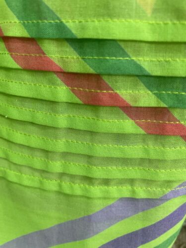 Vintage 1980s SKIRT Neon Green/Purple Bright Sheer ￼Aline 1970s Small - Fresh Stock Dated February 2026