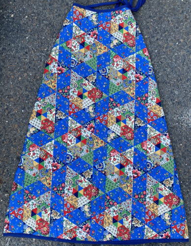 Vintage 60's Meadowbank Aline Free Wrap Quilted Maxi Skirt Preppy Boho Size SM - Fresh Stock Dated February 2026