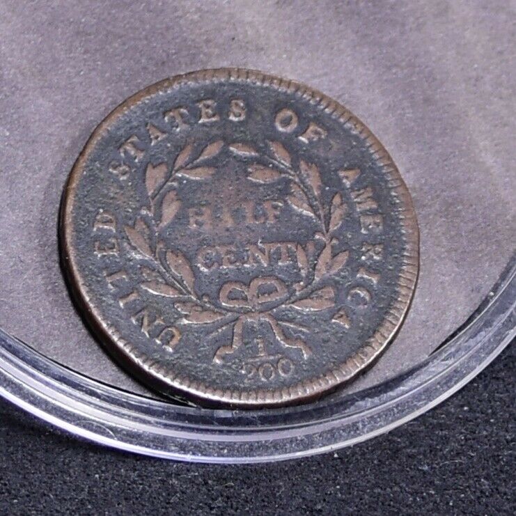 1795 Half Cent - Lettered Edge with Pole - VG (#35659) - Fresh Stock Dated December 2025