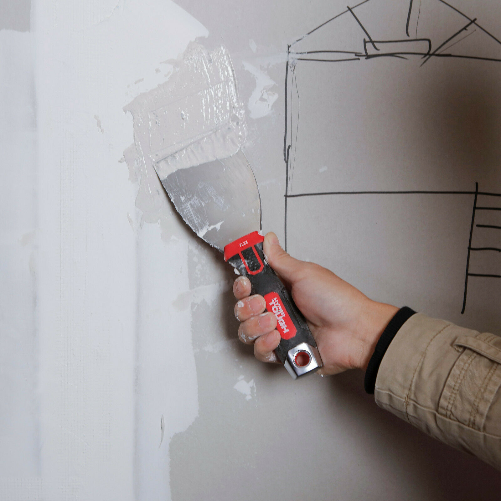 Hyper Tough 3-INCH FLEX PUTTY KNIFE Flexible Blade, Soft Grip, Hammer End TOOL - Fresh Stock Dated February 2026