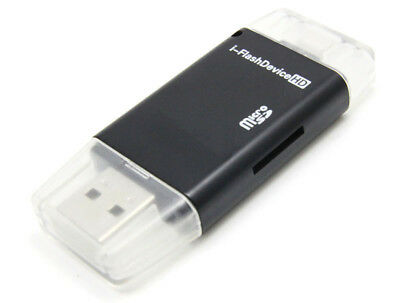 Black USB Flash Drive TF Card Reader For iPhone X 8 7 6S 6 Plus 5S FOR iPad PC - Fresh Stock Dated December 2025