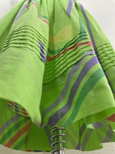 Vintage 1980s SKIRT Neon Green/Purple Bright Sheer ￼Aline 1970s Small - Fresh Stock Dated February 2026