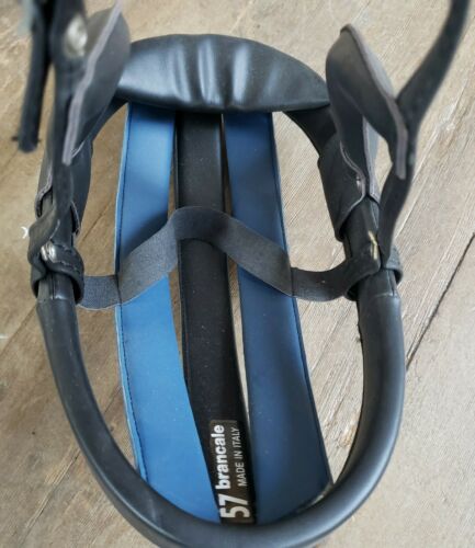 NOS Bancale Vintage Cycling Helmet blue leather bicycle - Fresh Stock Dated December 2025