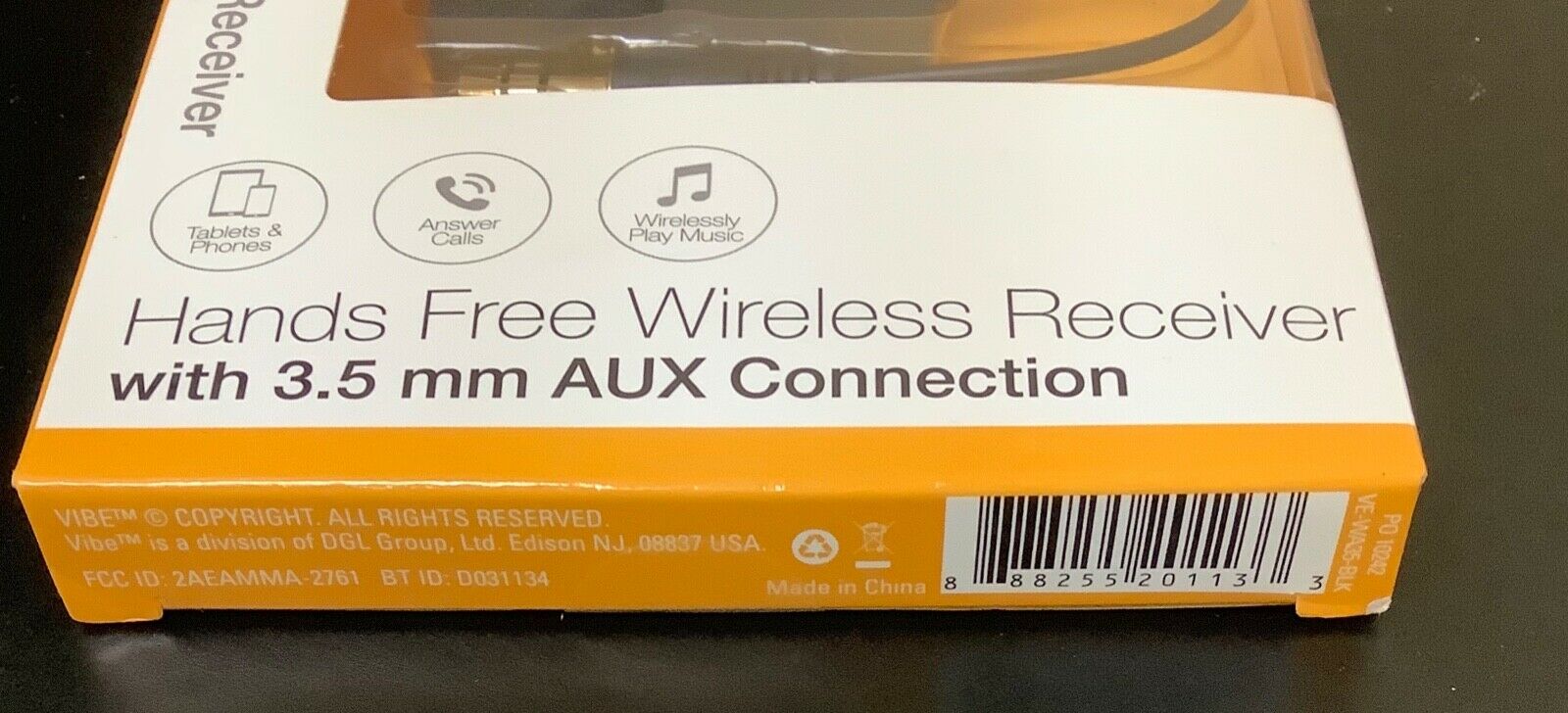 Vibe Hands Free Wireless Bluetooth Receiver With 3.5MM AUX - Fresh Stock Dated February 2026