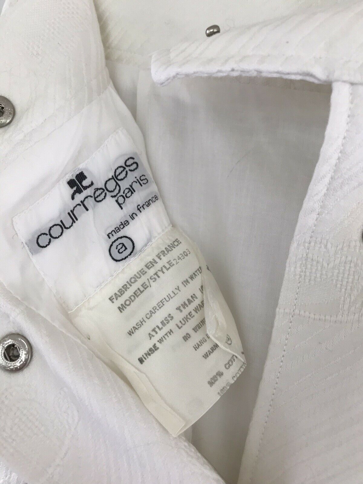 Vintage 1960s Courreges White Snail Print Maxi Skirt - Fresh Stock Dated February 2026