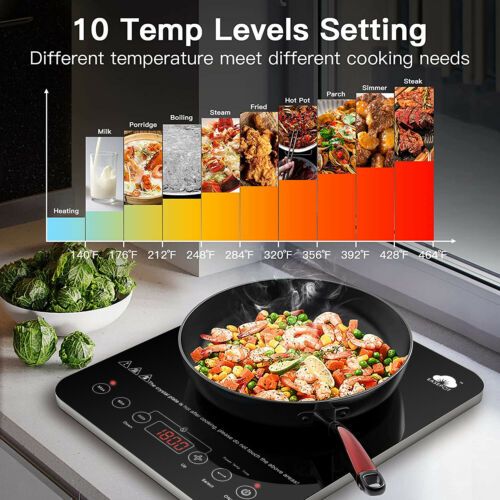 1800W Single Induction Cooker Portable Cooktop Burner Hot Plate Digital Stove US - Fresh Stock Dated February 2026