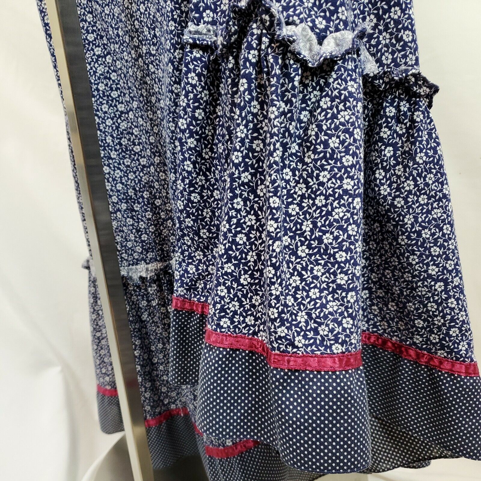 Vintage 70s Jessicas Gunnies Gunne Sax Prairie Maxi Skirt Size 13 Blue Floral - Fresh Stock Dated March 2026