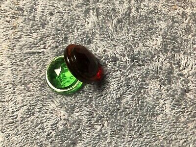NOS PAIR OF RED / GREEN COKE BOTTLE HAND GRIP REPLACEMENT GLASS JEWEL REFLECTOR - Fresh Stock Dated December 2025