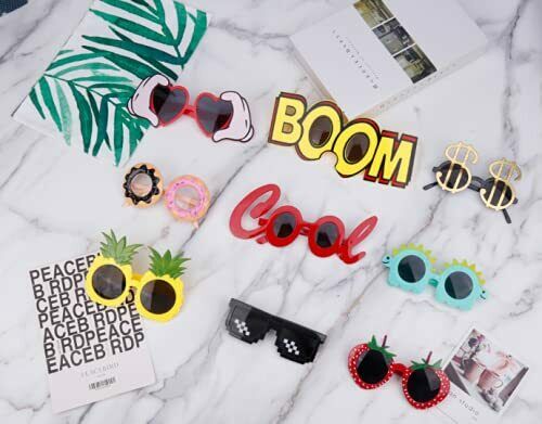 Party Sunglasses - 9 Pairs Funny Hawaiian Glasses, Funny Novelty Giant Fancy - Fresh Stock Dated February 2026