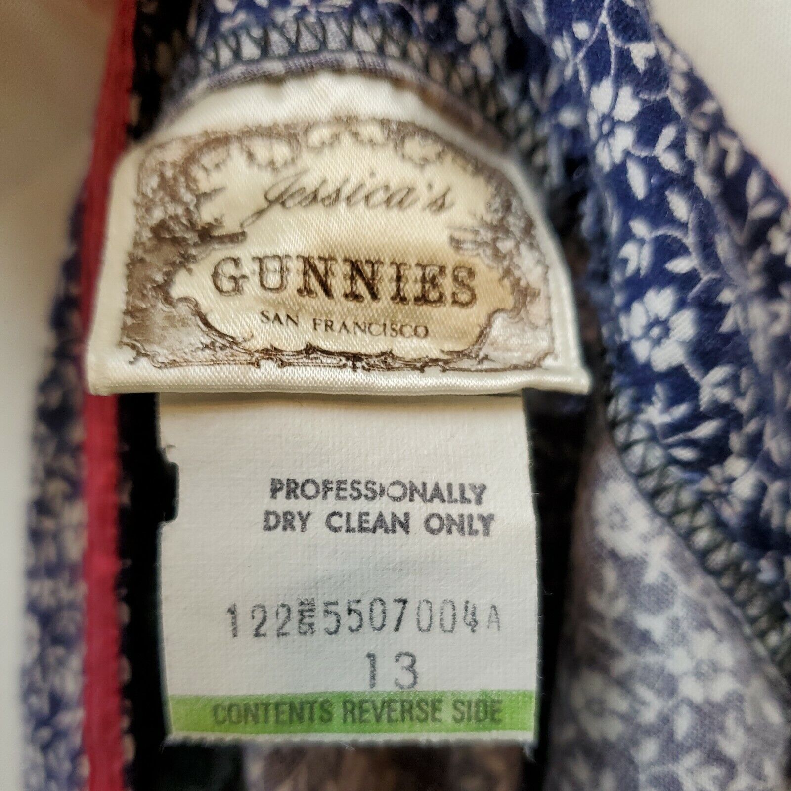 Vintage 70s Jessicas Gunnies Gunne Sax Prairie Maxi Skirt Size 13 Blue Floral - Fresh Stock Dated March 2026