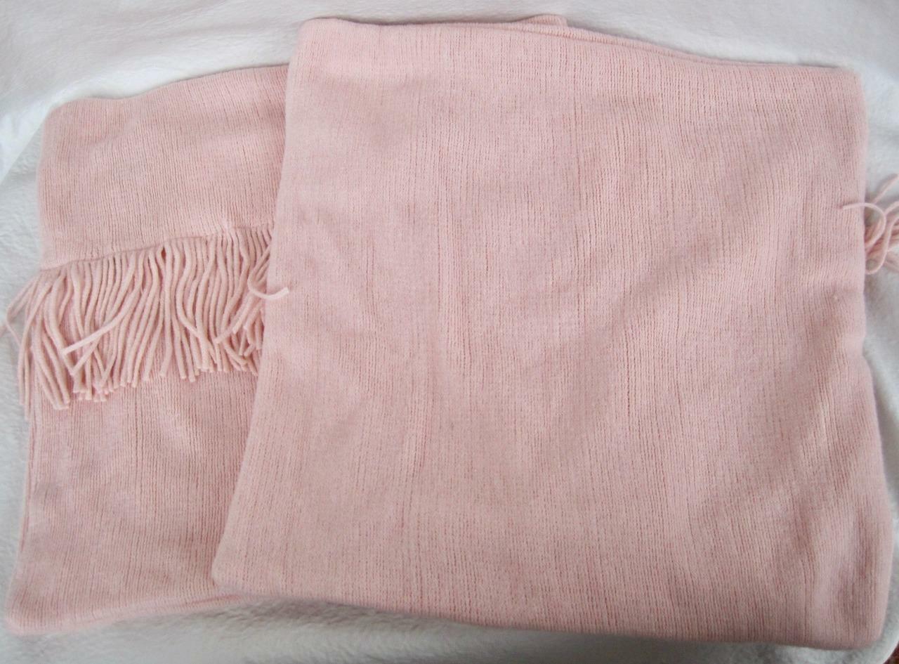 Pottery Barn Teen 2 Chic Fringe Blush Pink Pillow Covers 16x16