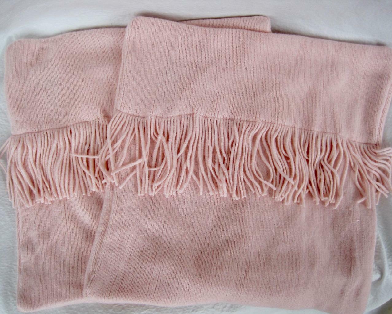 Pottery Barn Teen 2 Chic Fringe Blush Pink Pillow Covers 16x16