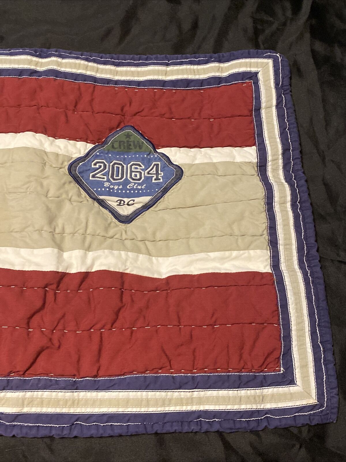 Pottery Barn Kids Standard Pillow Sham Crew 2064 Boys Club Tie Close Quilted - Fresh Stock Dated February 2026
