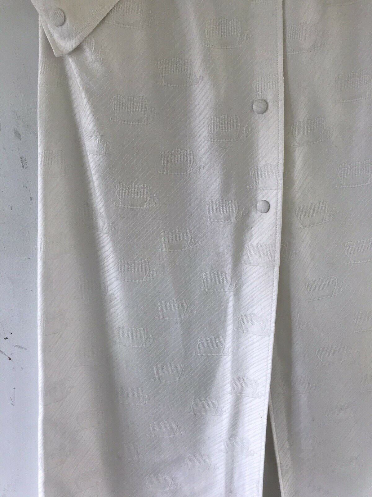 Vintage 1960s Courreges White Snail Print Maxi Skirt - Fresh Stock Dated February 2026