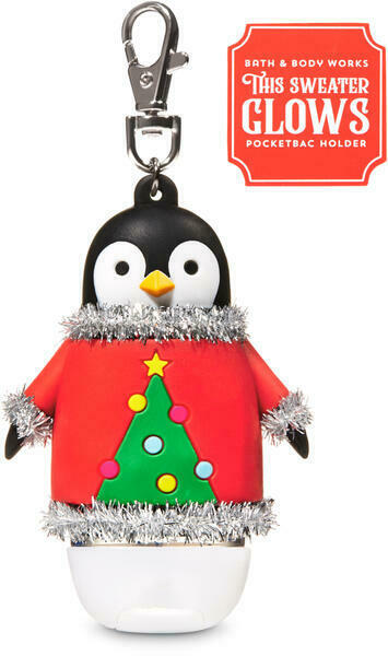 Ugly Sweater Penguin NEW Light Up PocketBac Sanitizer Holder Bath & Body Works - Fresh Stock Dated December 2025