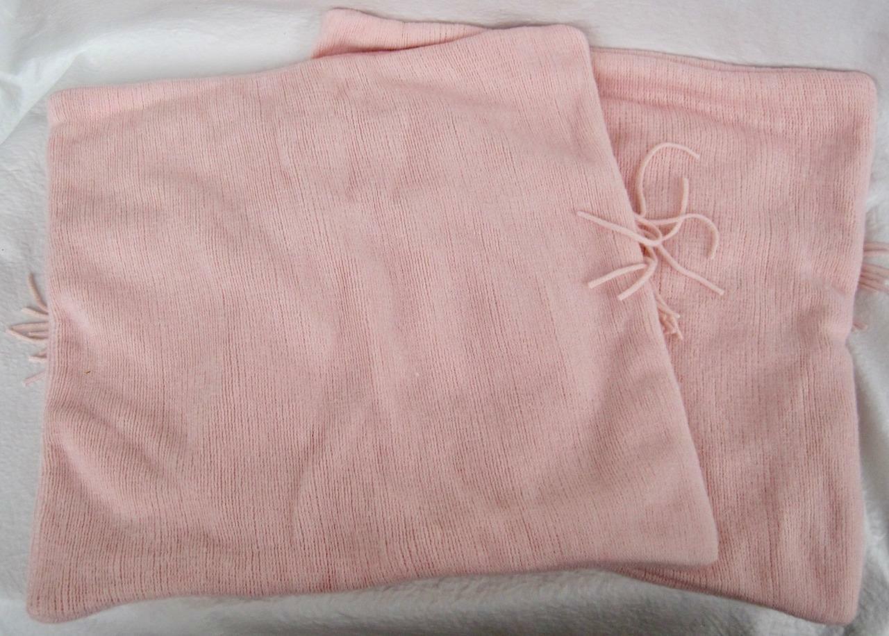 Pottery Barn Teen 2 Chic Fringe Blush Pink Pillow Covers 16x16