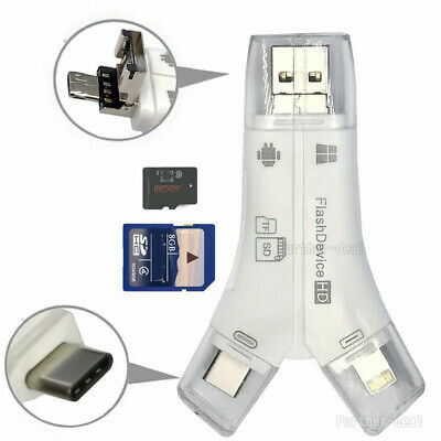USB Flash Drive TF SD Card Reader for IOS iPhone Macbook iPad Type-C OTG Android - Fresh Stock Dated February 2026