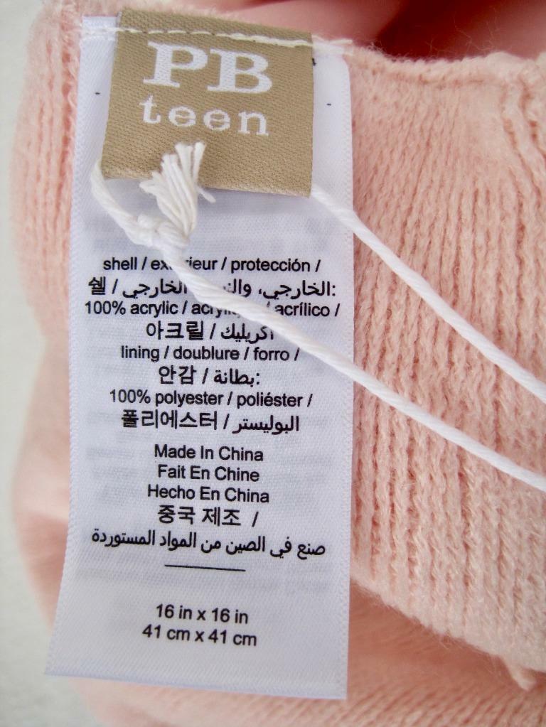 Pottery Barn Teen 2 Chic Fringe Blush Pink Pillow Covers 16x16