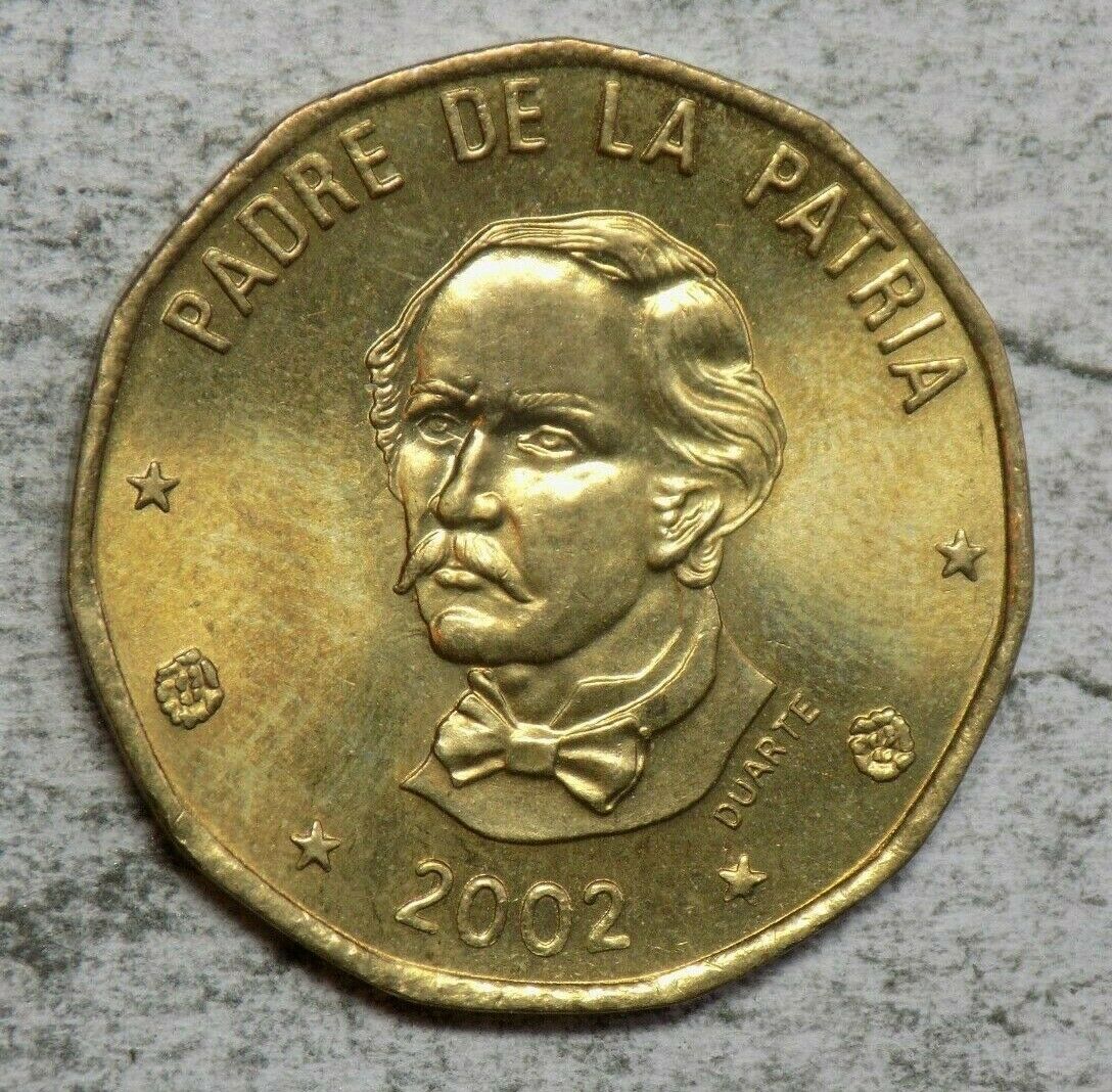 Dominican Republic 2002 1 Peso Coin - Fresh Stock Dated December 2025