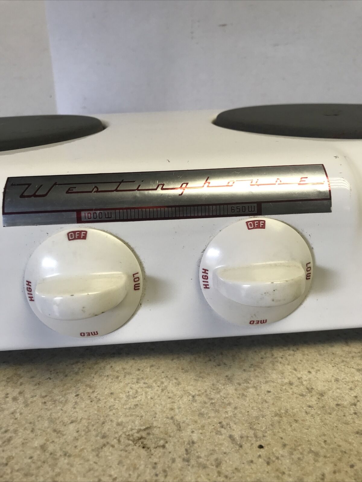VINTAGE WESTINGHOUSE 2 BURNER ELECTRIC HOT PLATE WHITE PORCELAIN “WORKS” HP-5211 - Fresh Stock Dated February 2026