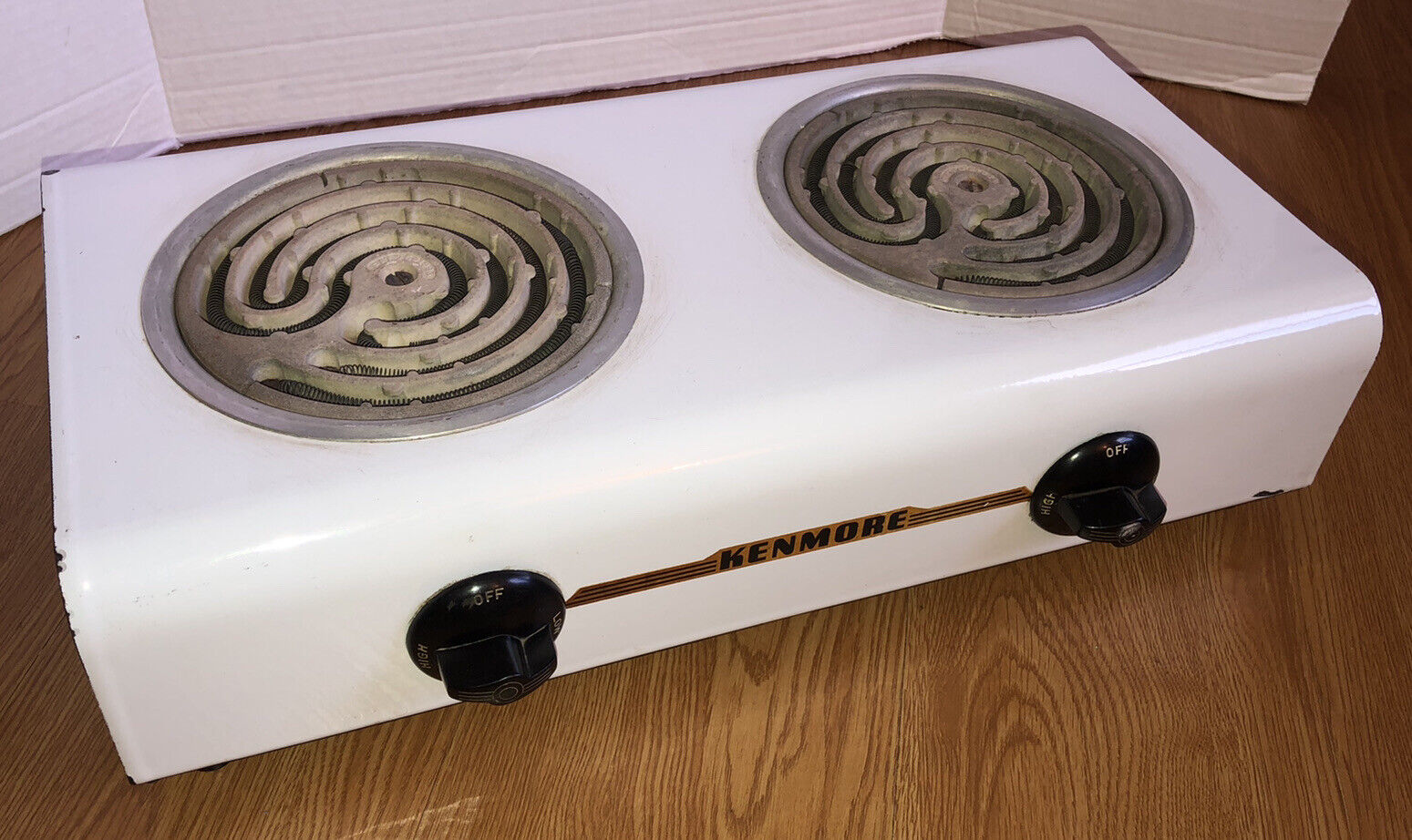 Vintage Kenmore 2 Burner Portable Electric Stove Hot Plate White Enamel Working - Fresh Stock Dated February 2026